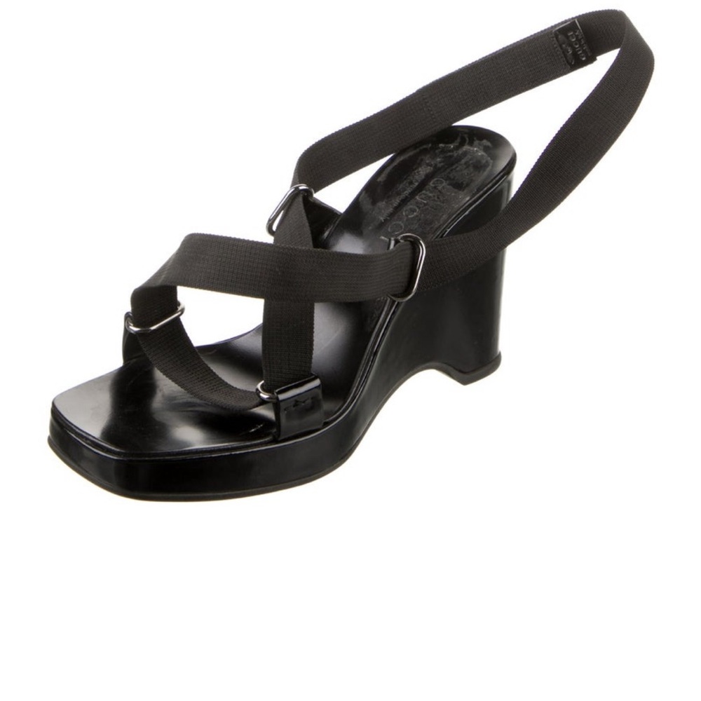 Stylish Black Wedge Sandals